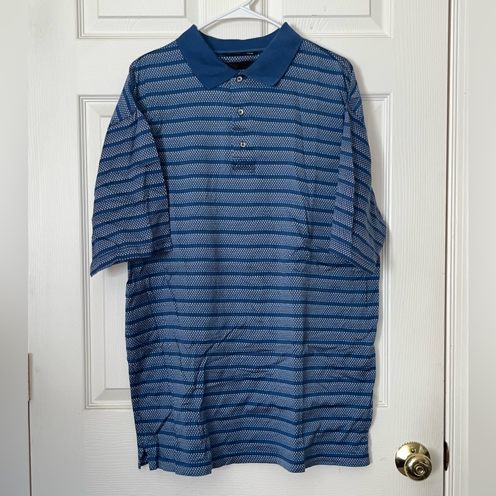 Men's Greg Norman Mercerized Cotton Golf Polo Shark Blue XL